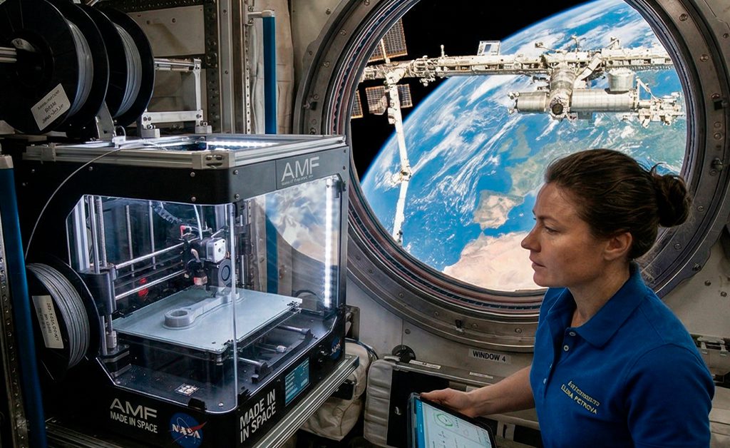 Detalhe técnico de uma peça industrial complexa com otimização topológica, exemplificando a aplicação dos padrões de engenharia da NASA na manufatura aditiva da Protosul.